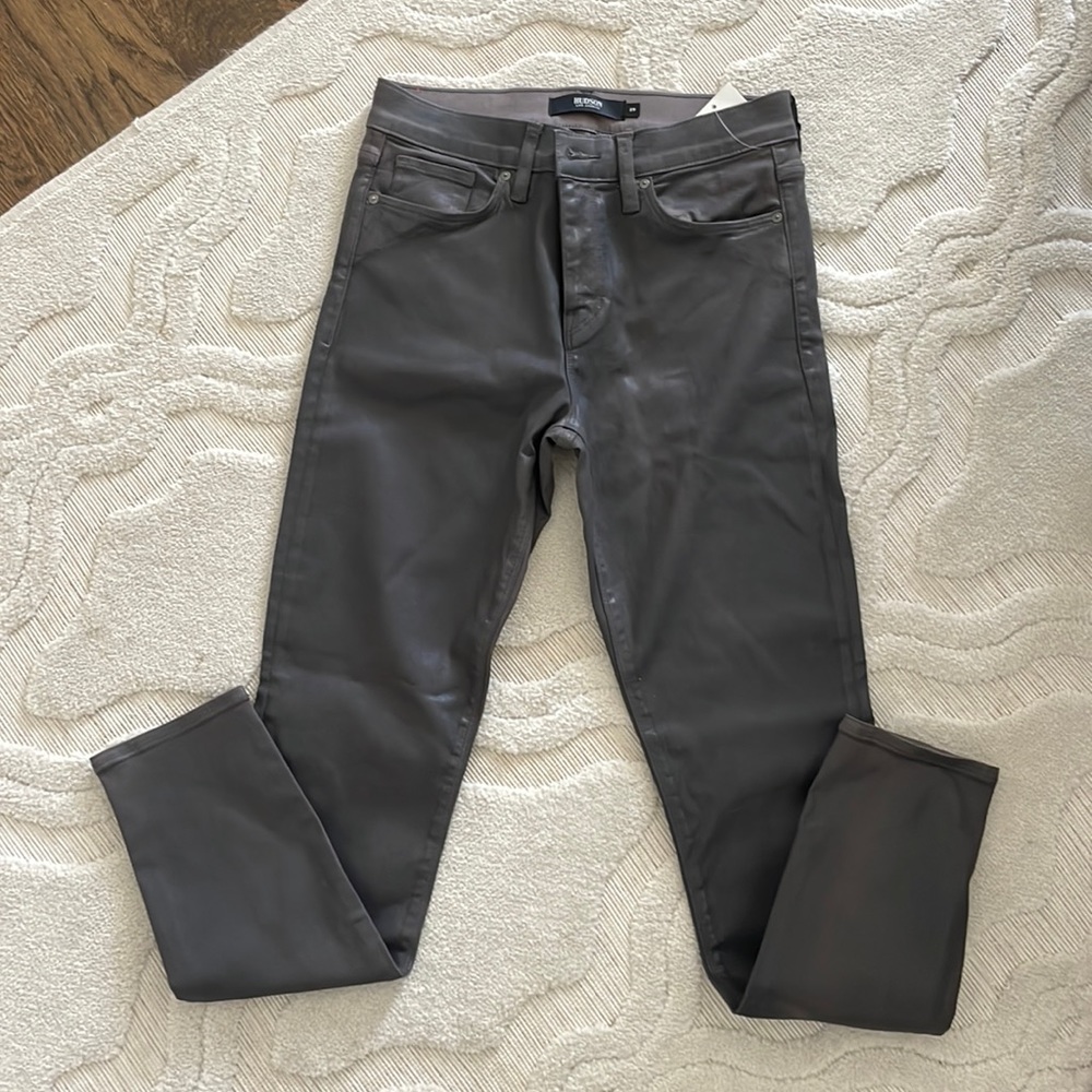 Hudson Dark Slate Nico Midrise Skinny coated jeans Size 29